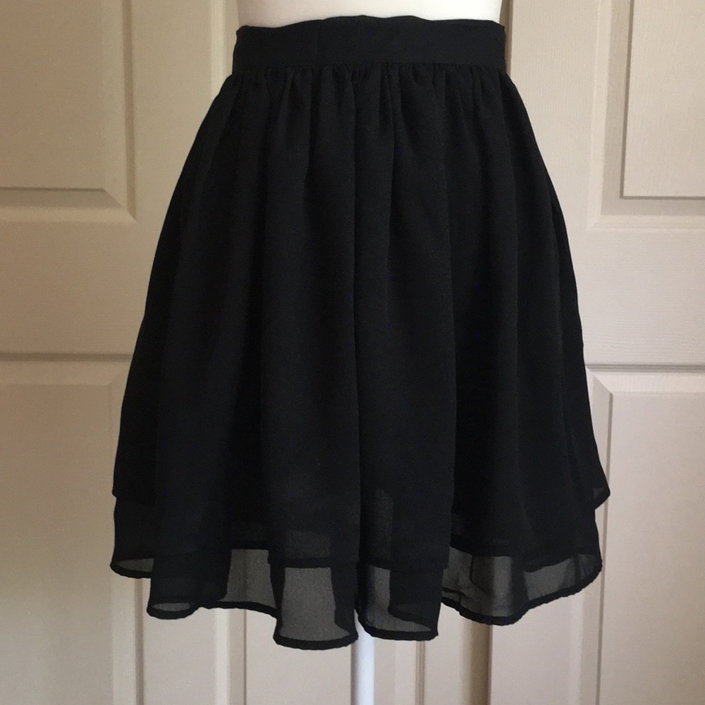 Black chiffon skirt